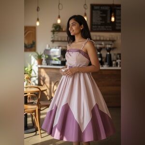 Vintage 1950's Candi Jones Cali Party Prom DRESS Gown Fit & Flare Petticoat